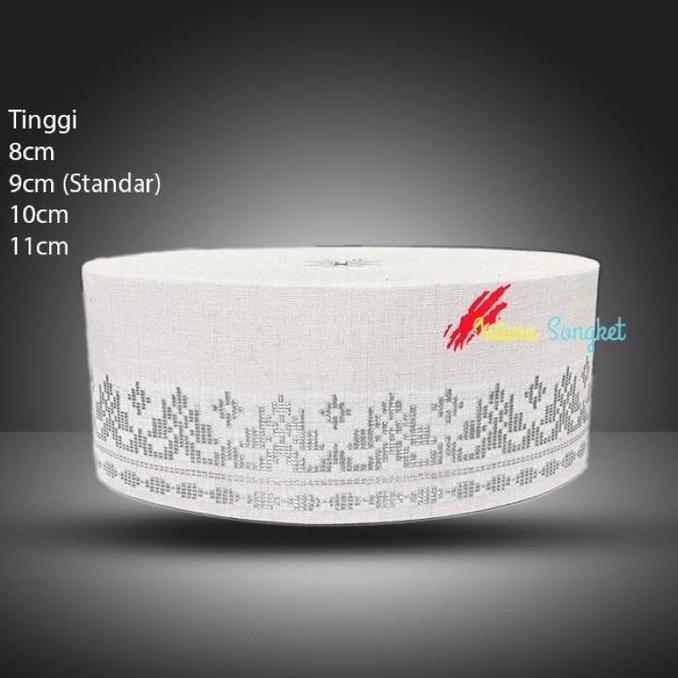 TERMURAH Peci Songket Tenun Dewsa Akad Nikah Putih Elegan Putih darwin Songkok Putih Kopyah Putih GM