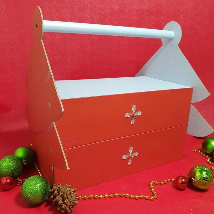 Kotak Box Parcel Kue Kering Hampers Natal Christmas Santa isi 4 (6) HM