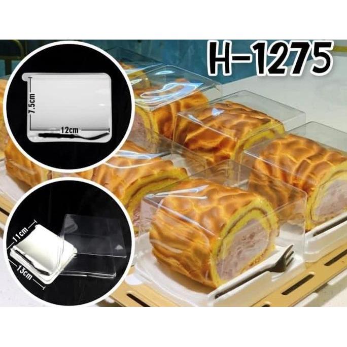 Cake Case Packaging Mika Kue Bolu Slice Pudding + Tutup + Garpu #4