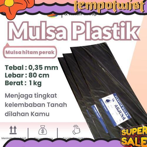 GROSIR Plastik Mulsa Hitam Perak 03,5x80 kemasan 1kg