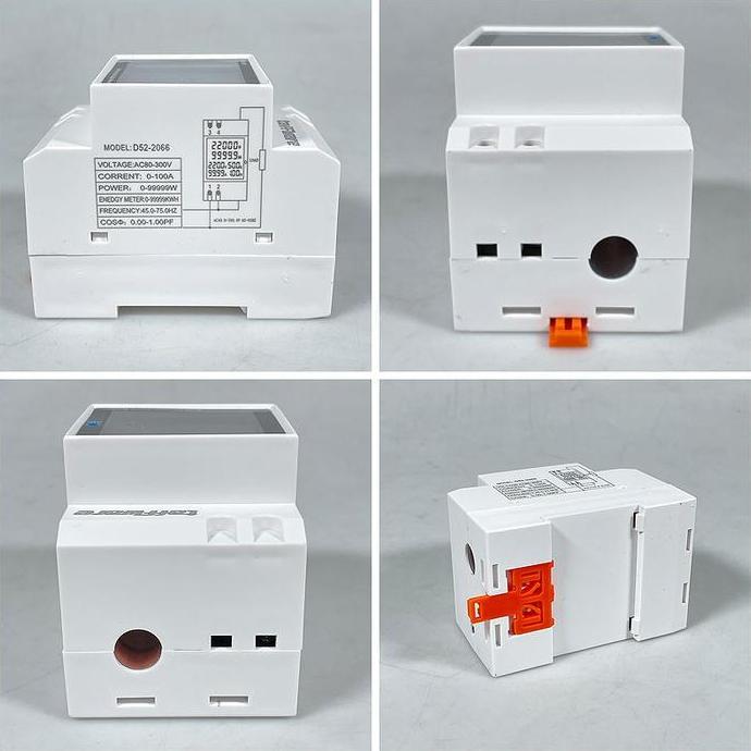 Kwh Ampere Meteran Listrik Lcd Digital Din Rail Single Phase 300V 100A