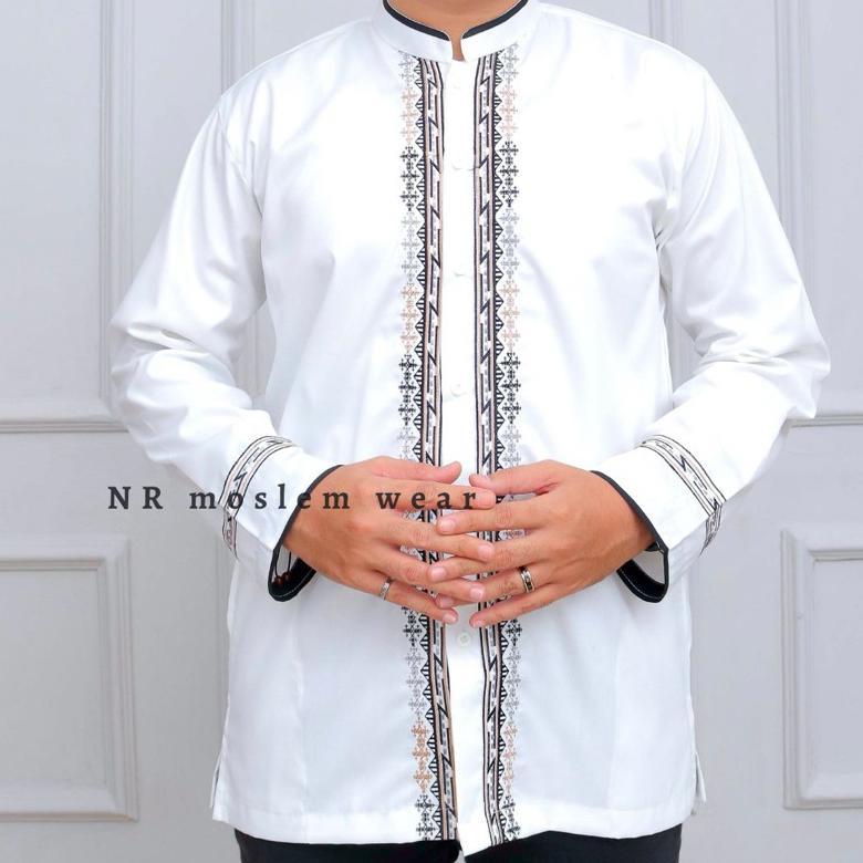 BAJU KOKO PUTIH DEWASA TANGAN PANJANG  / KOKO ARRAHMAN PANJANG / BAJU KOKO KATUN ADEM kode ( ARK )