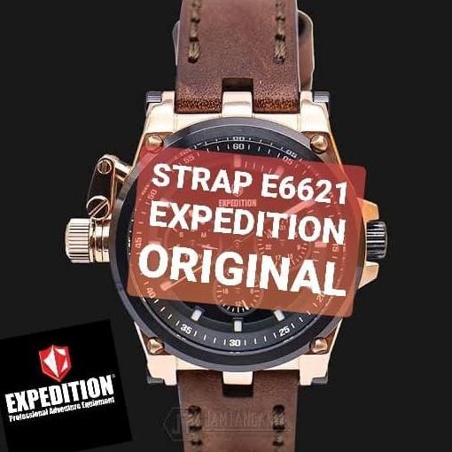 STRAP KULIT TALI JAM EXPEDITION E6621 E 6621 ORIGINAL GENUINE LEATHER