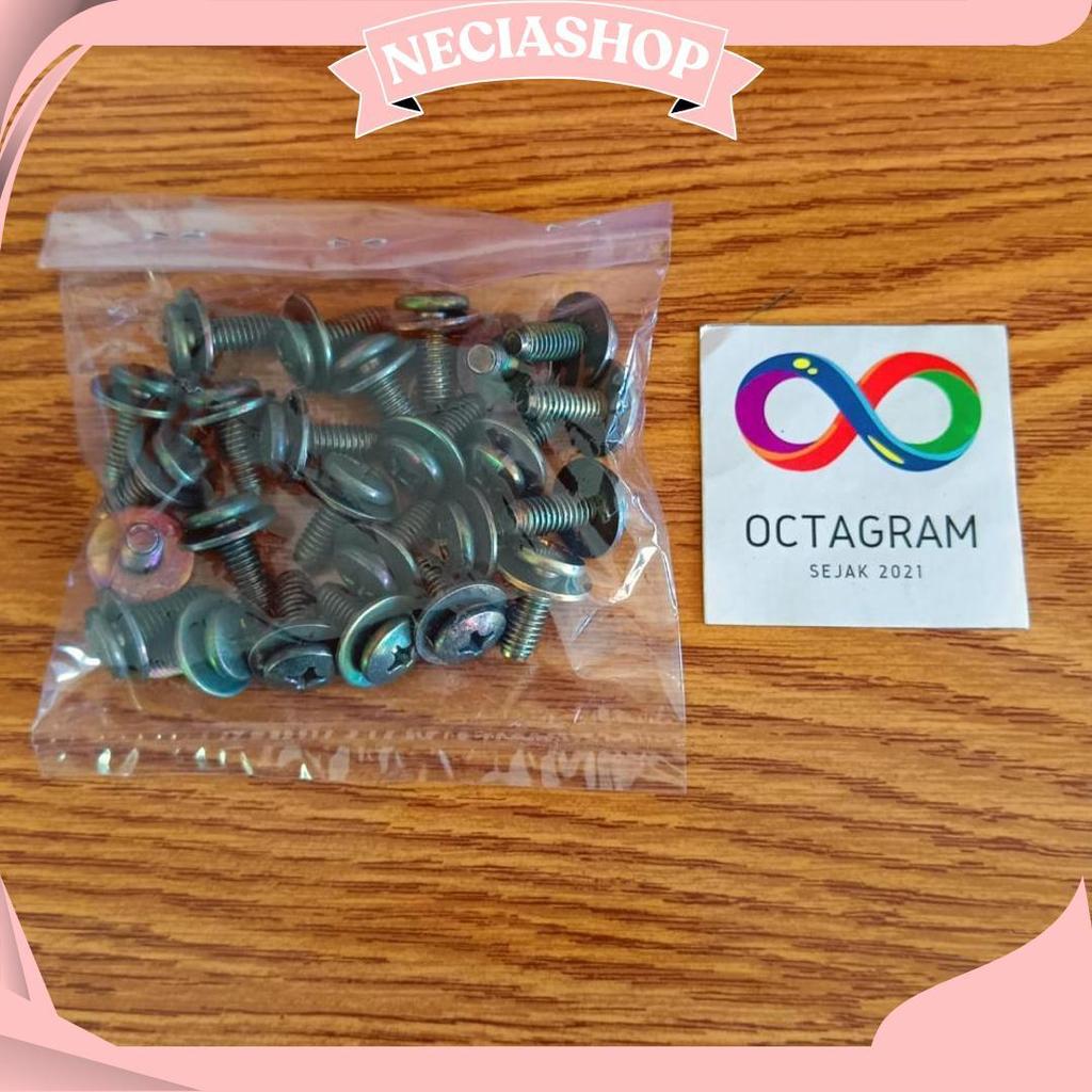 1 Pak Baut Body Yamaha 6X18 / Baut Body/ Baut Body Motor Yamaha Ori