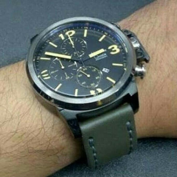 JAM TANGAN ALEXANDRE CHRISTIE AC6280 MC / AC 6280 SILVER GREEN LEATHER