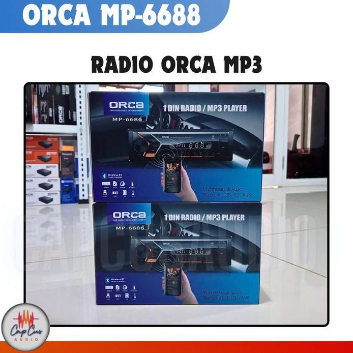 TAPE MOBIL SINGLE DIN MOBIL ORCA MP 6686/USB/RADIO/SDCARD/BLUETOOTH murah