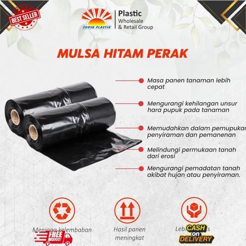 GROSIR Plastik Mulsa Hitam Perak 0,5x200 kemasan 1kg