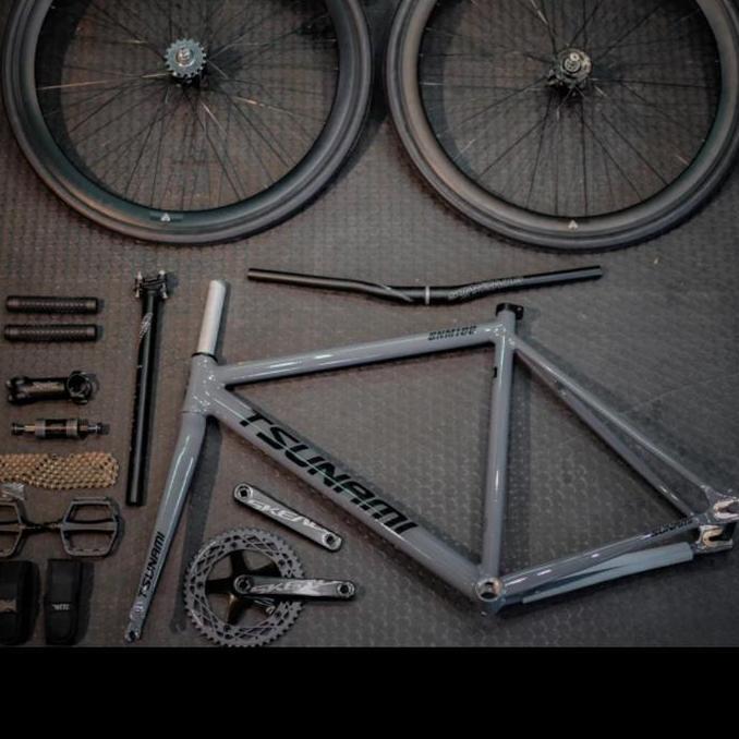 Fullbike tsunami snm100 fixie fixed gear paket siap gowes
