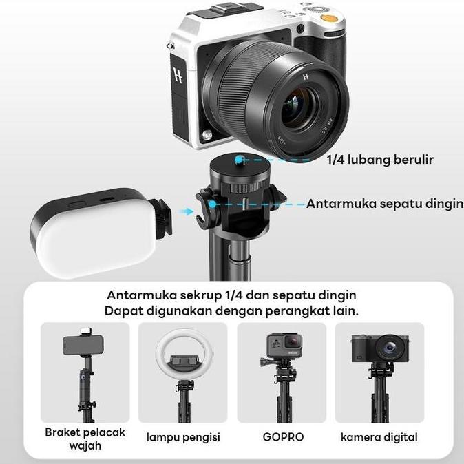 DR102>> Tech Multifungsi Aluminium Tongsis Tripod Bluetooth Remote 1800mm Selfie Stick Tripod HP Hol