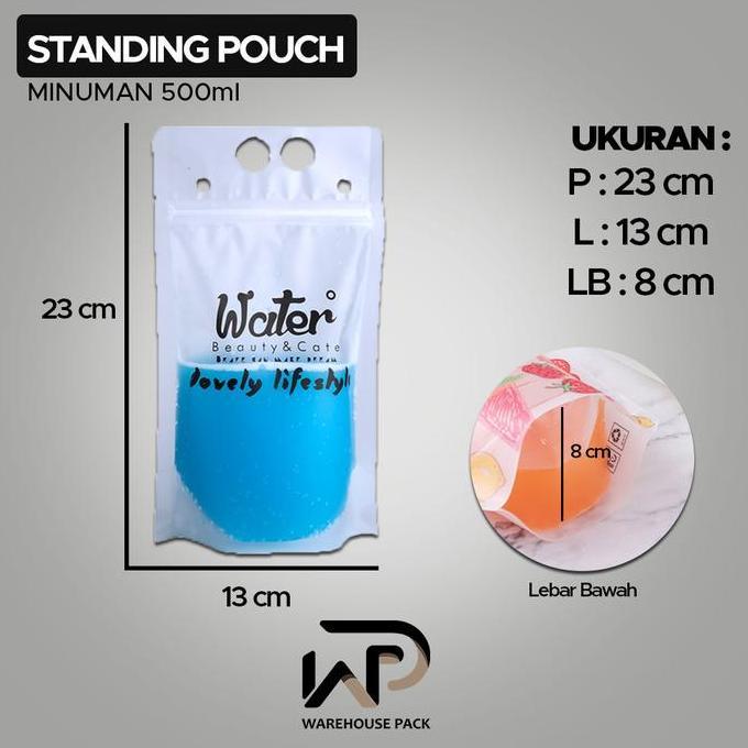 Standing Pouch Minuman 500 ML | Stand Up Drink Bag  | Kemasan Minuman