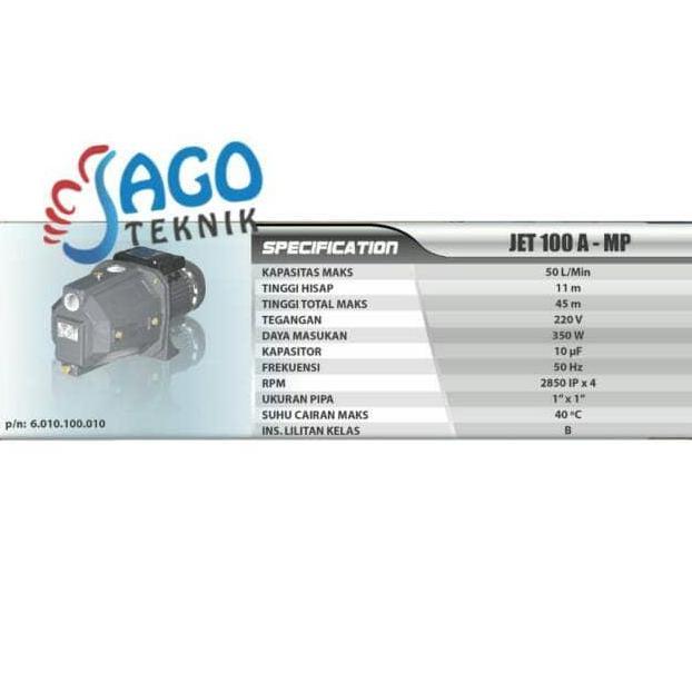 PHRENA POMPA SUMUR DALAM SEMI JET PUMP JET 10OA-MPS