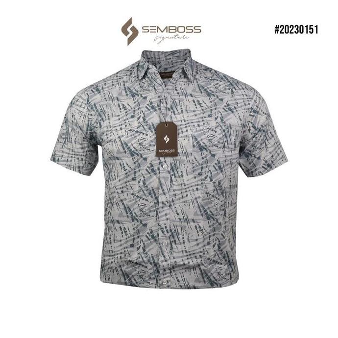 Kemeja Kasual Pria Semboss Slim Fit High Quality Cotton 230151
