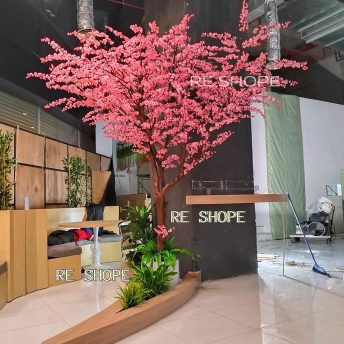 bunga hias plastik/sakura/pohon bunga sakura/pohon dekorasi/pohon hias REZ