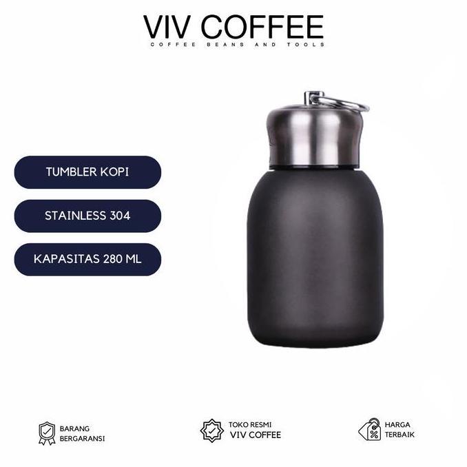 Tumbler Kopi Stainless 280ml Termos Air Mini Hitam