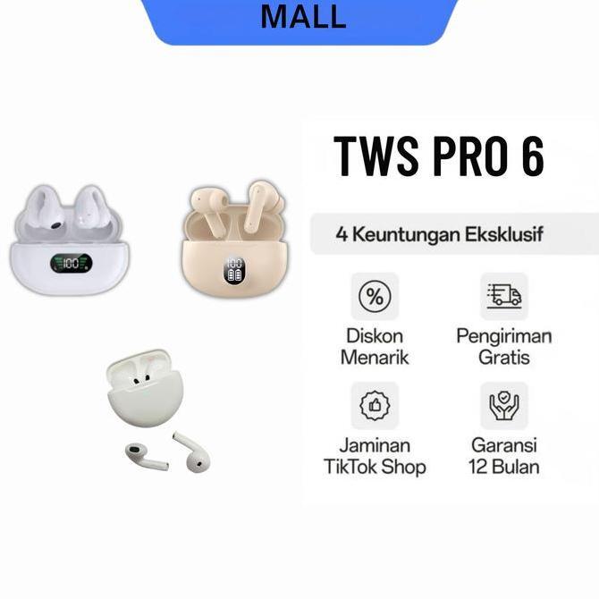 TWS BT PRO 6  HEADSET BLUETOOTH Original