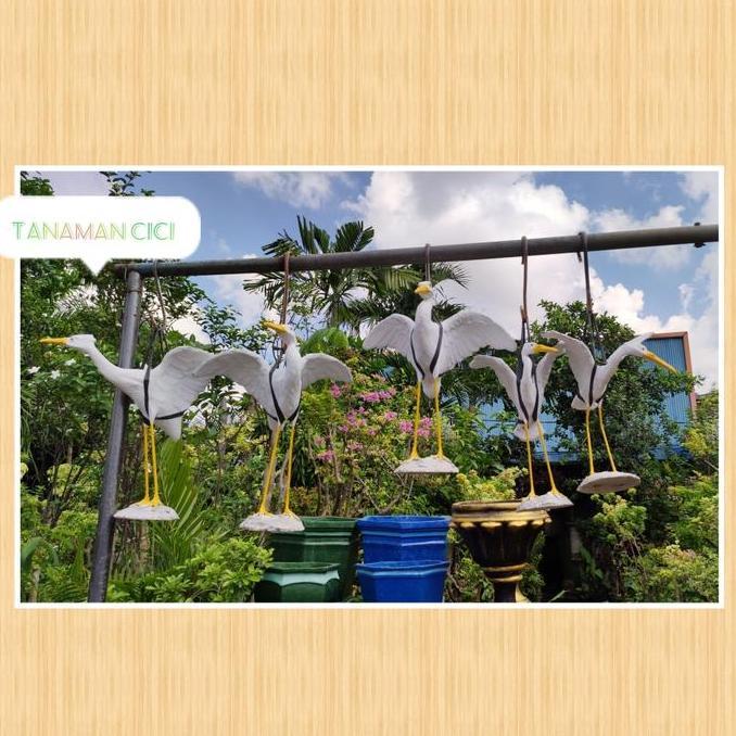 HARGA DISC - patung hiasan taman burung bangau
