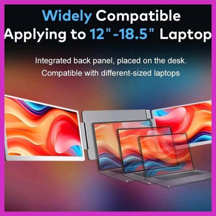 (LAPAKTEKNO) PORTABLE MONITOR 1920*1200  DUAL-LINE BACKREST DUAL SCREEN DISPLAY NOTEBOOK SUB-SCREEN 