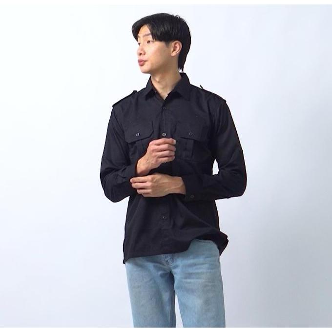 DB83 >> Kemeja PDL Lapangan Baju Tactical Polos Safari Korsa Warna Hitam