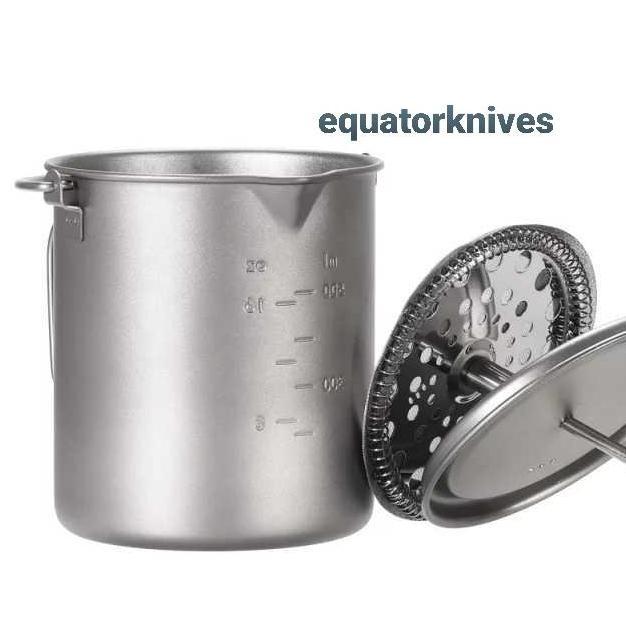 Titanium French Press Mug 750ml Outdoor Coffee cup EK2206