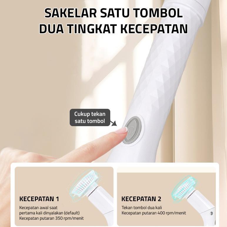 GM Bear Sikat Kamar Mandi Electric 6IN1 2114 AFL - Sikat WC Elektrik Sikat Lantai Kamar Mandi Elektr