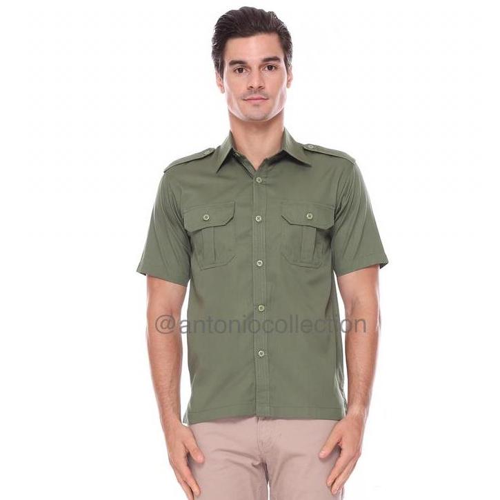 DI140 >> Baju PNS Hijau Lengan Pendek , Baju PDH Hijau , Baju ASN Hijau , Kemeja Lapangan PDL Hijau 