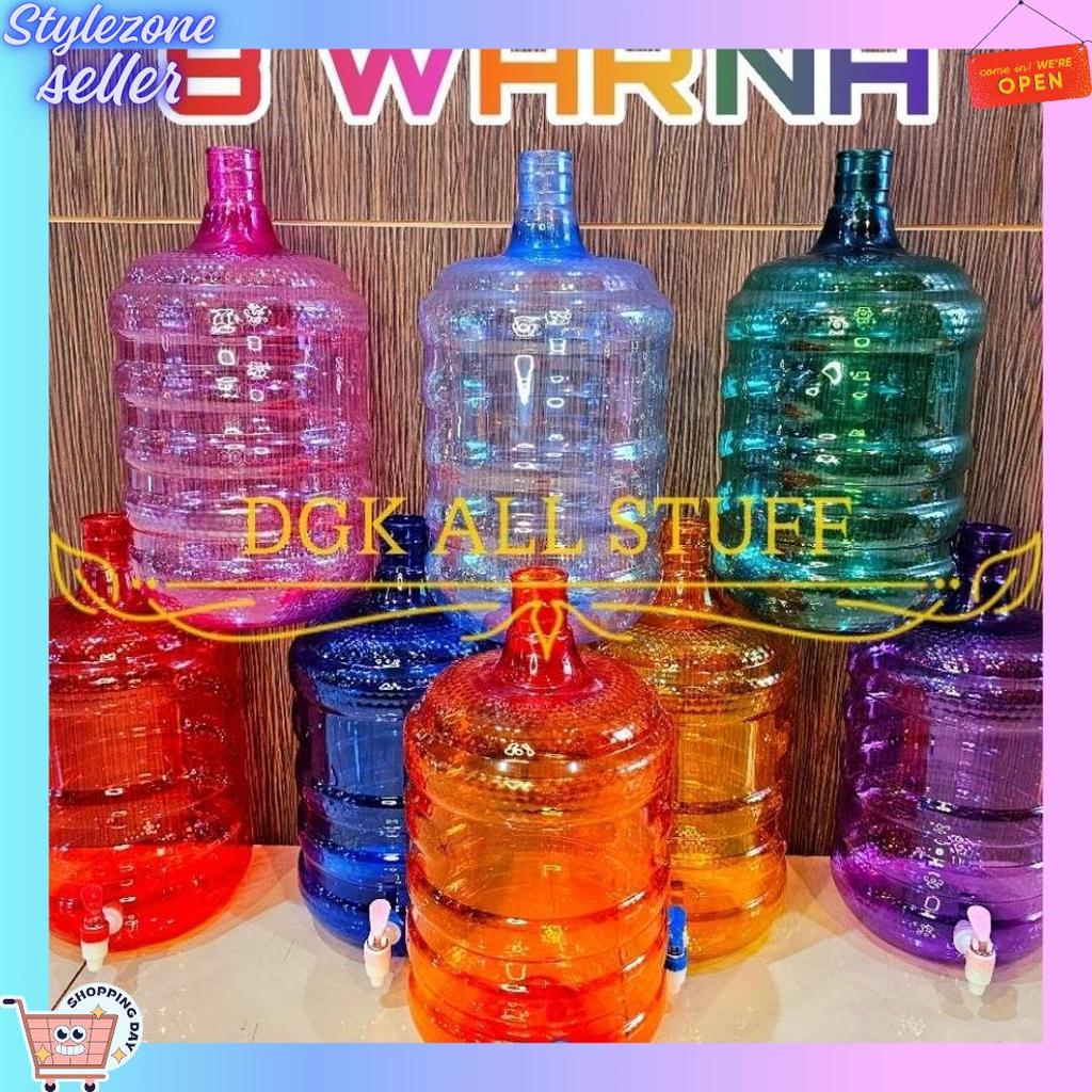 Bebas ongkir Galon Dispenser Keran Kran Air Kosong Baru 19 Liter 19 Litre 19L 19 L Plastik BPA FREE 