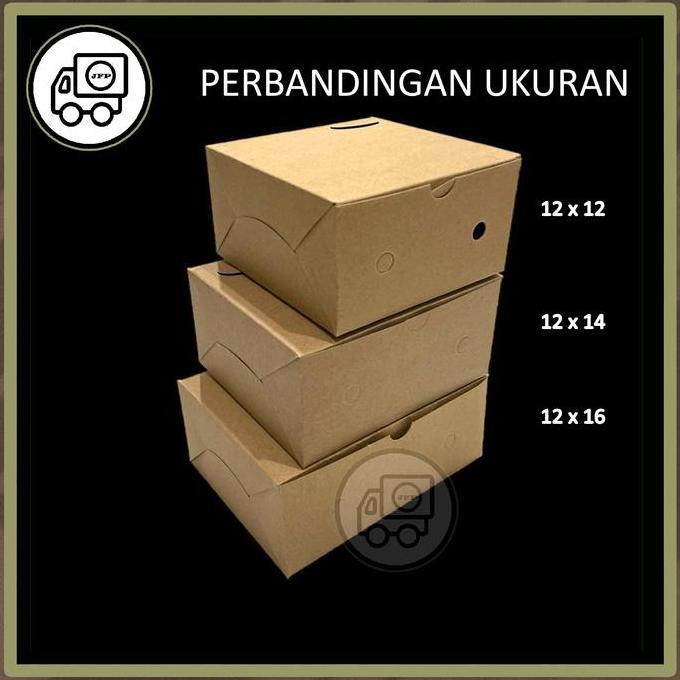 Dus Snack Box Kue 12x12 12x14 12x16 Motif Batik isi 100 pcs