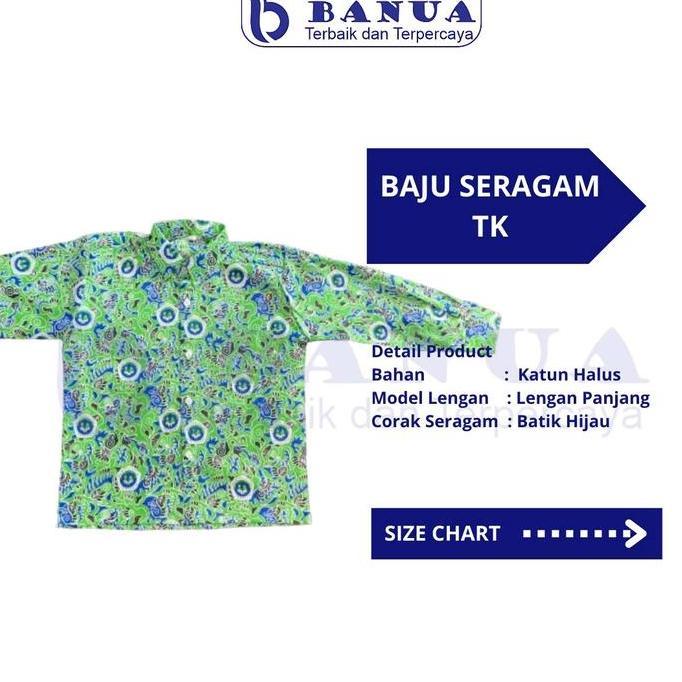 Baju Seragam TK | Seragam Batik TK | Baju Batik Biru Motif Fashion Kemeja