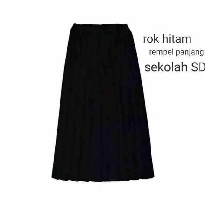 rok panjang rempel warna hitam sekolah SD