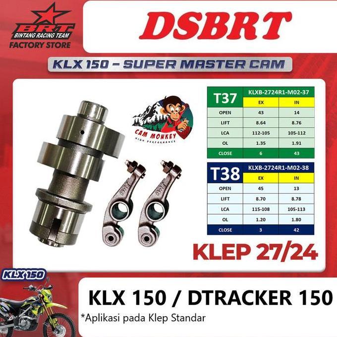 MASTER CAM NOKEN AS Pelatuk Roller BRT KLX 150 Dtracker 150 Cam Monkey T37 T38 Klep Standar