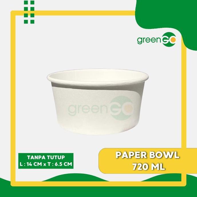 PAPER BOWL POLOS 500ML & 720ML ISI 50PCS TANPA TUTUP PAPER BOWL YOSHINOYA PAPER BOWL CHICKEN KATSU P