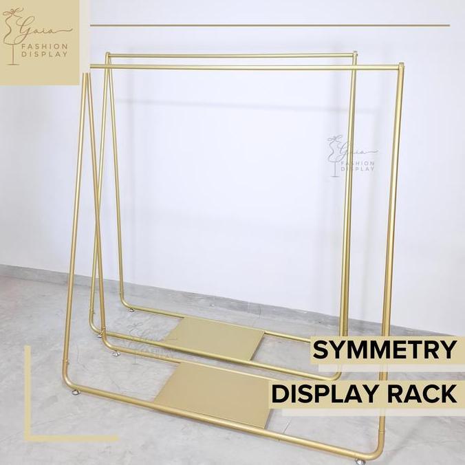 BEBAS ONGKIR - Rak Display Gantungan Rak Toko Baju Gawang Golden Bronze Rak Display Gold Gawang Unik