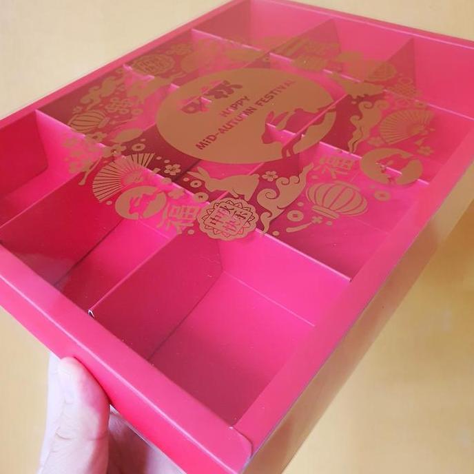 Dus mika mooncake 50-75 gr sekat 12 merah