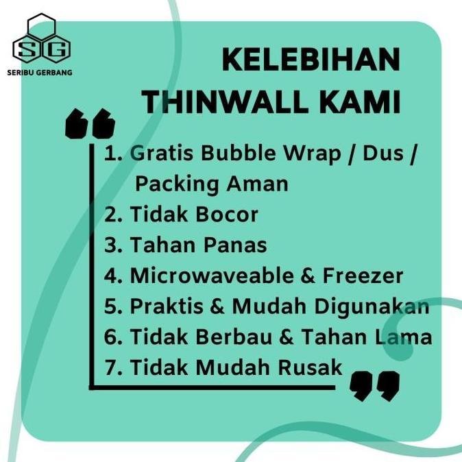 TERMURAH KOTAK MAKAN PLASTIK THINWALL MERK DM 500ML / BOX 500 ML