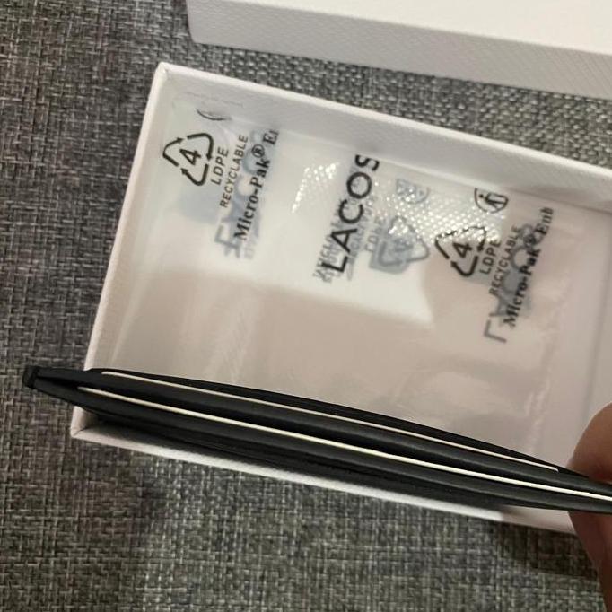 Lacoste Fitzgerald Leather Card Holder Black / Dompet Kartu dijamin Original