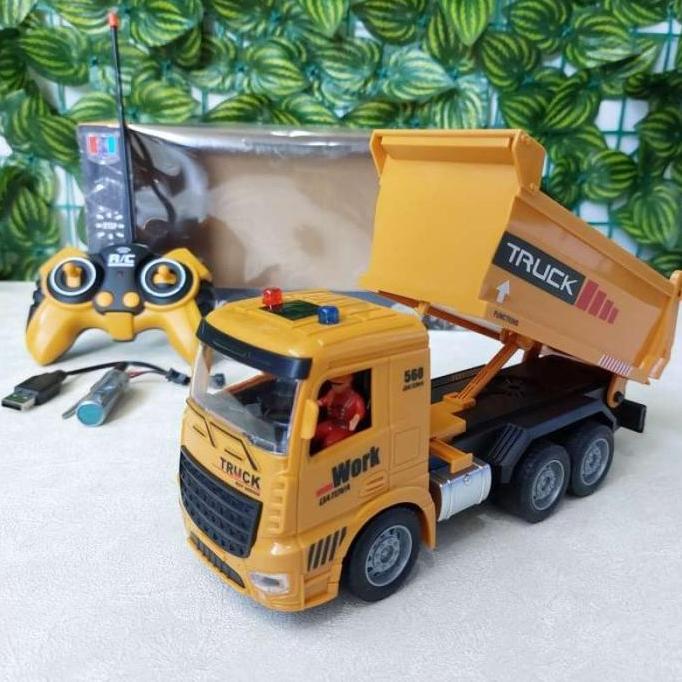 Mainan RC Dump Truk Pasir Remote Control Musik Baterai Cas- Tidak Ada Merk - Toys Kontrol Mobil Anak