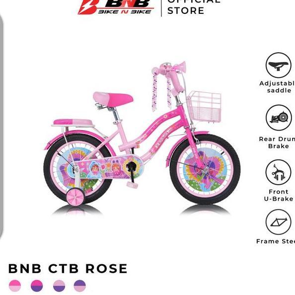 Bikenbike Sepeda Anak Perempuan Usia 3 9 Tahun Ctb Rose Ukuran 12 16 18 Inch