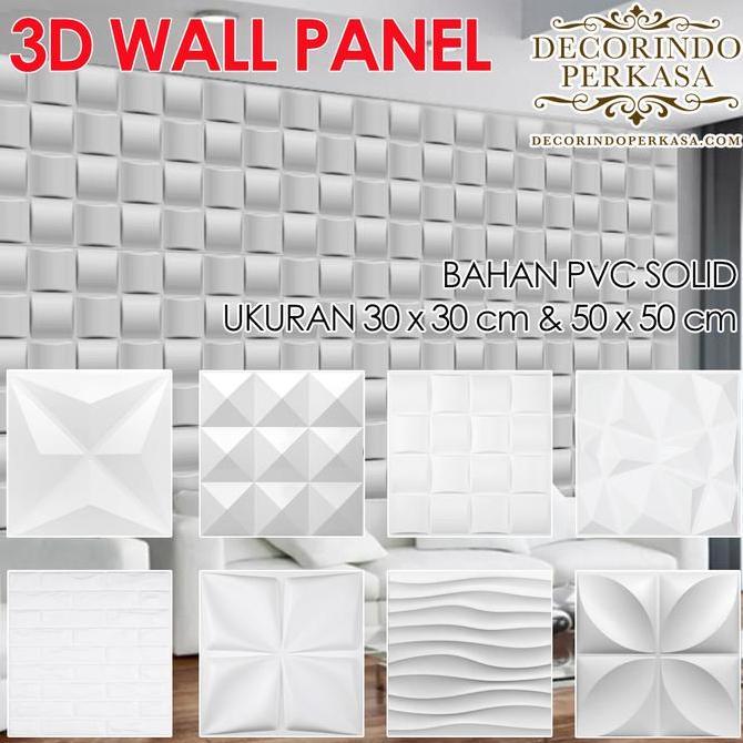 Wall Panel 3D Dinding Ornamen Bahan PVC Bisa Dibersihkan Motif Timbul