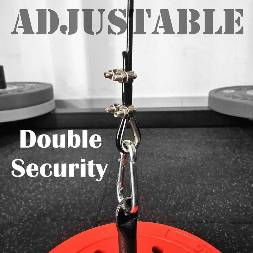 Katrol Fitness Gym DIY Pulley Cable Machine Arm Hitam Perlengkapan olahraga