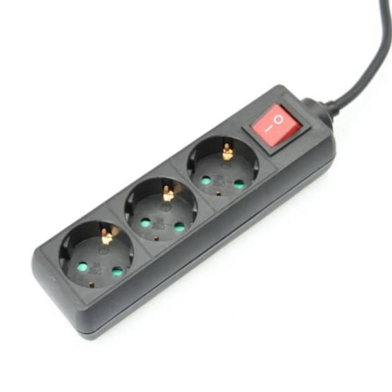 Krisbow Stop Kontak 4 & 3 Socket Hitam Stop Kontak
