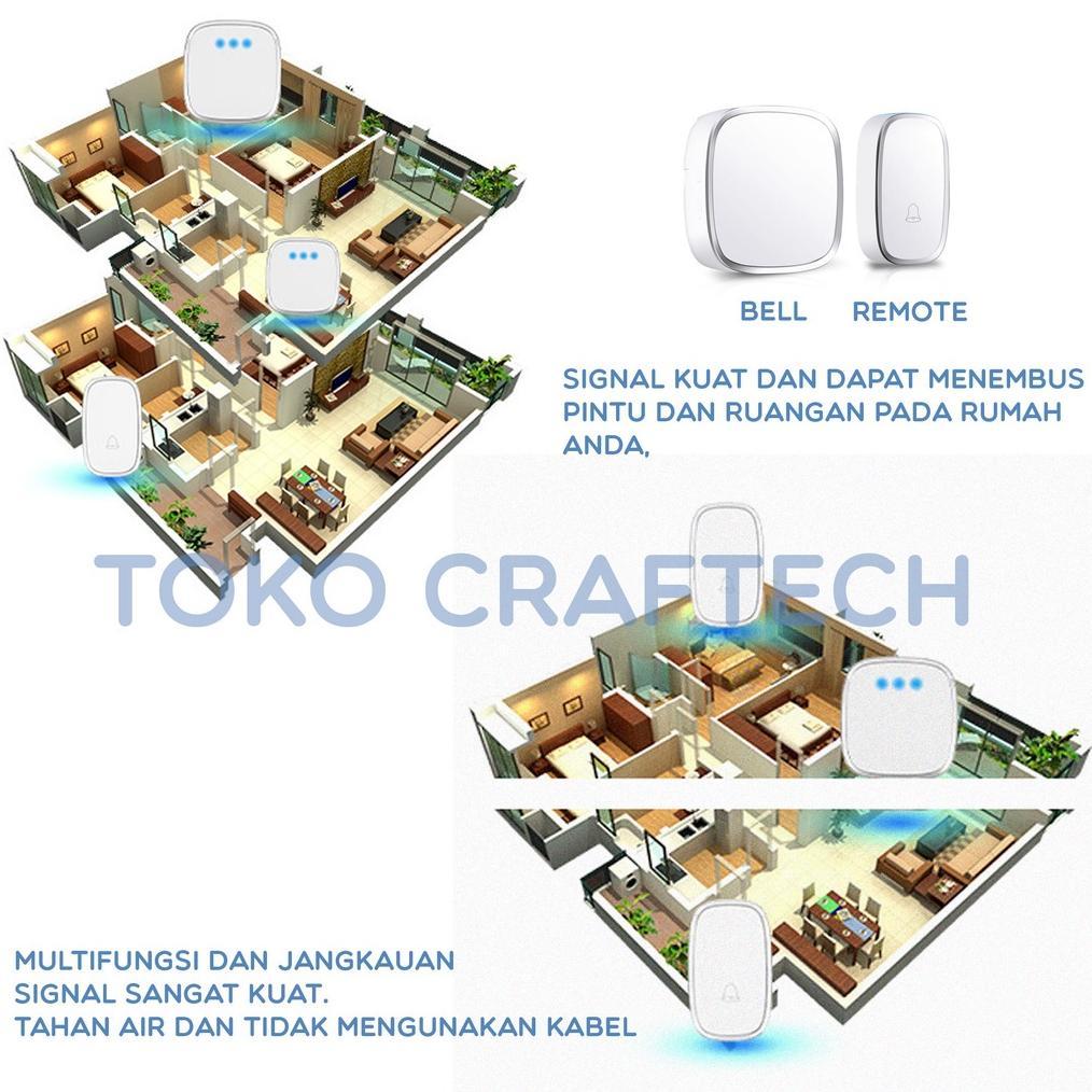 BEL Rumah assalamualaikum tanpa Kabel wireless waterproof 1 Receiver Bel