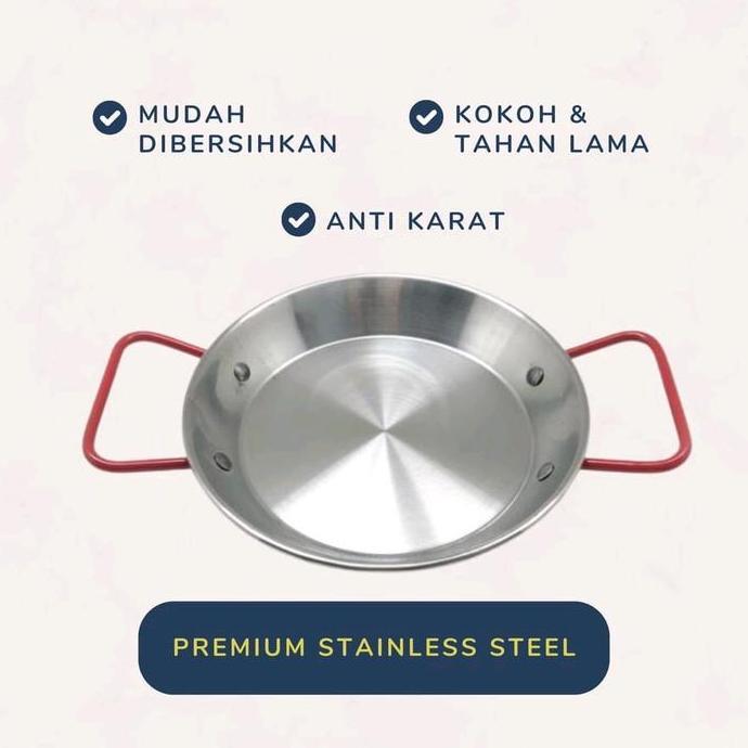 PAELLA PAN WAJAN DATAR PAN DATAR KOREA STAINLESS STEEL PG