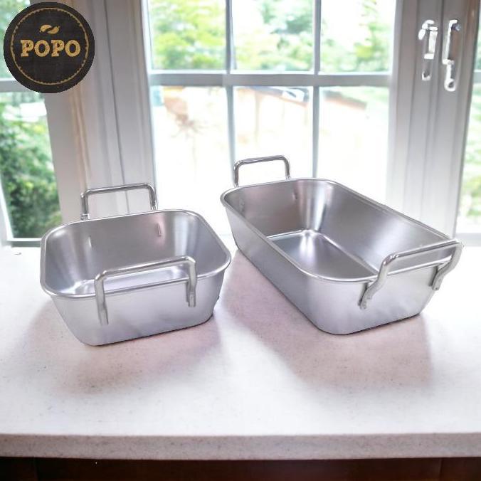 Piring Mangkok Stainless Bak Segi Mini Loyang Tray Piring Saji Snack SM