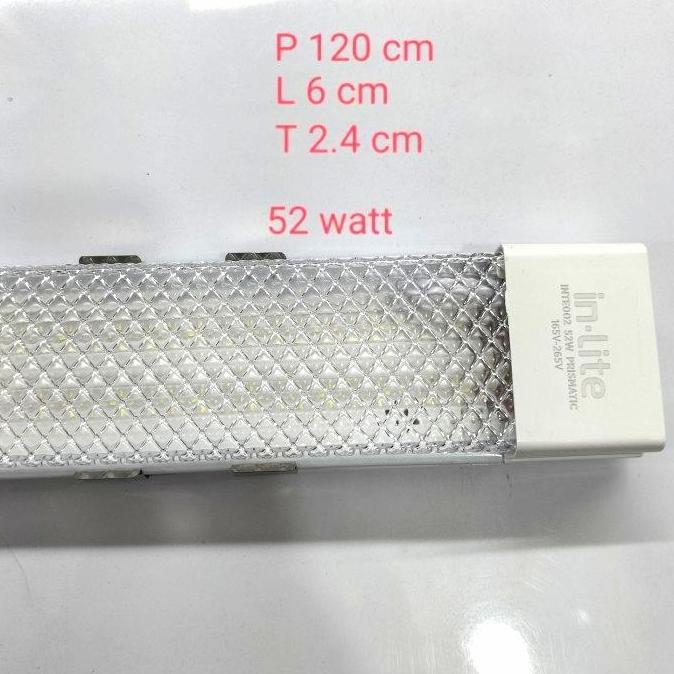 IN-LITE lampu LED T8 prismatic 52 watt 120 cm putih