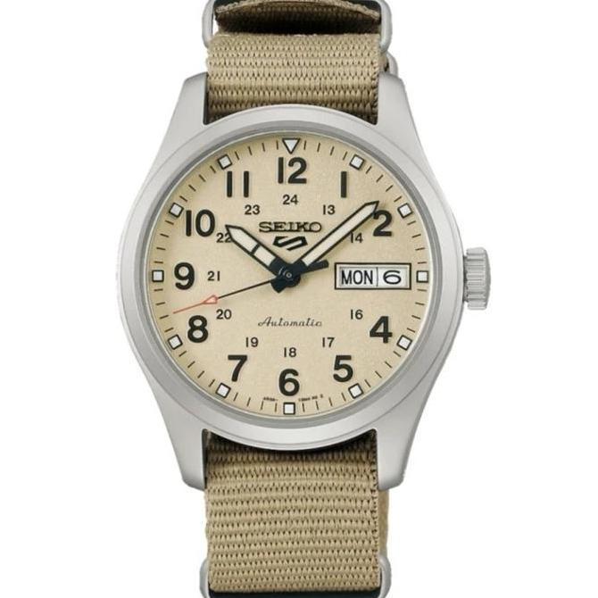 Jam Tangan Seiko 5 Sports SRPJ83K1 Automatic Beige Dial WR100M Srpj83