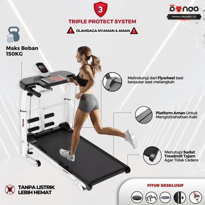 Manual Treadmill Redpanda 131 Super Murah Kokoh Kuat Multifunction