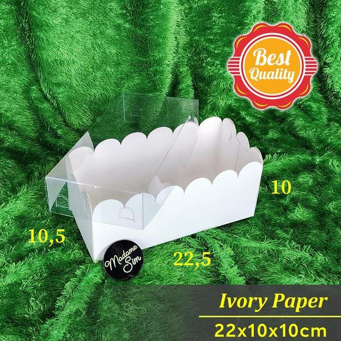 BOX MIKA PUTIH - DOS KUE KERING LAMINASI - KOTAK DESSERT 22x10x10