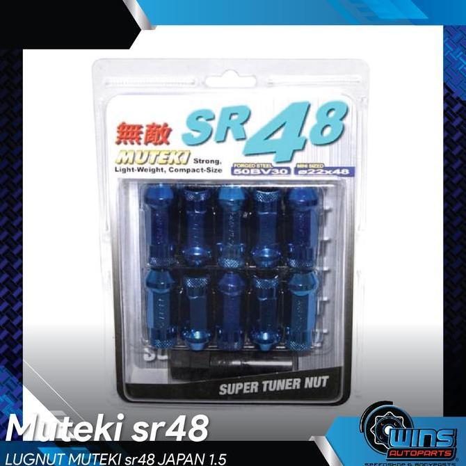 Bnr Lugnut Muteki Sr48 Japan 1.5 Merah Biru Lug Nut Muiteki Baut Racing