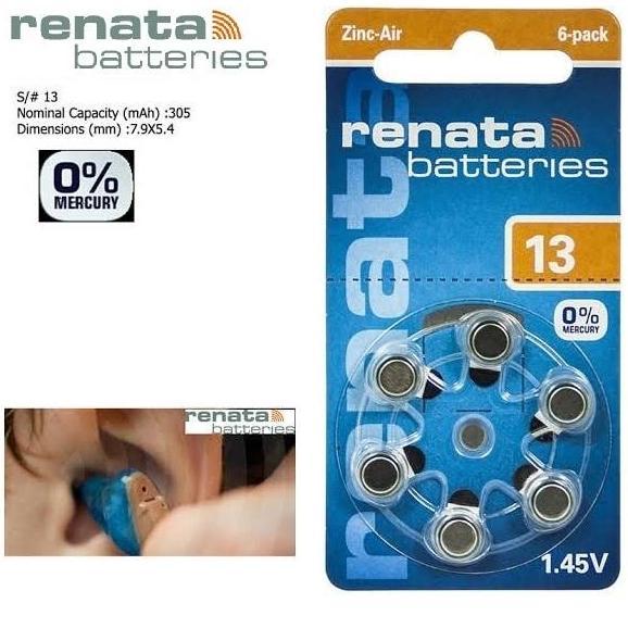 Renata Za 13 Baterai Alat Bantu Dengar