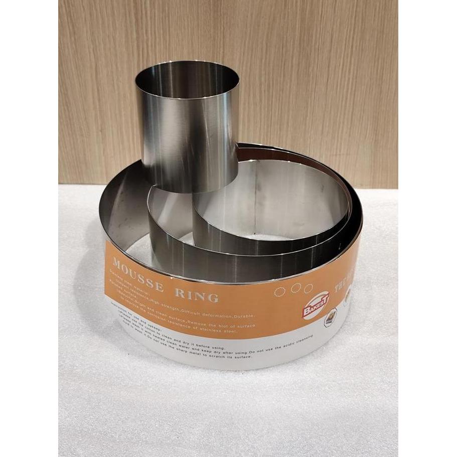 Bakest Mousse Ring Stainless Ring Pudding Mouse Cake Ring Tinggi 10Cm Tebal